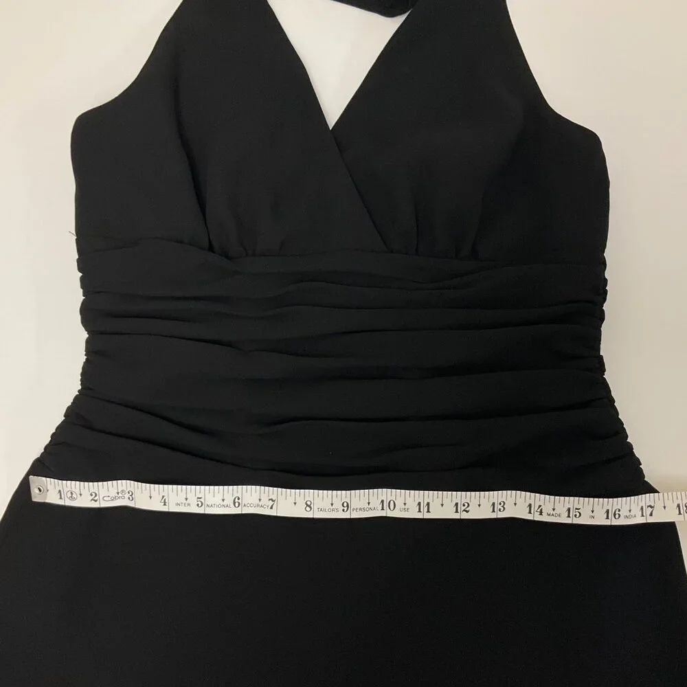 Jones Wear Black Halter Backless Knee Length Womens Size 10 Dress LBD Formal - Picture 11 of 14